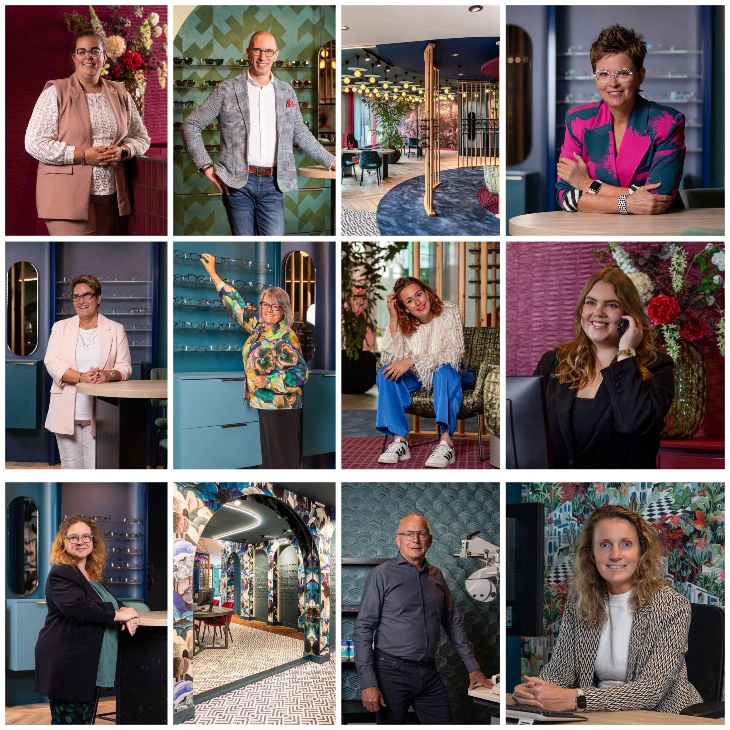 Fotocollage van het team van Zuidweg Oogcontact